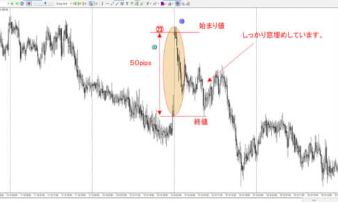 FX相場の窓開け／窓埋めについて誰にでも分かる説明と実際の分析結果