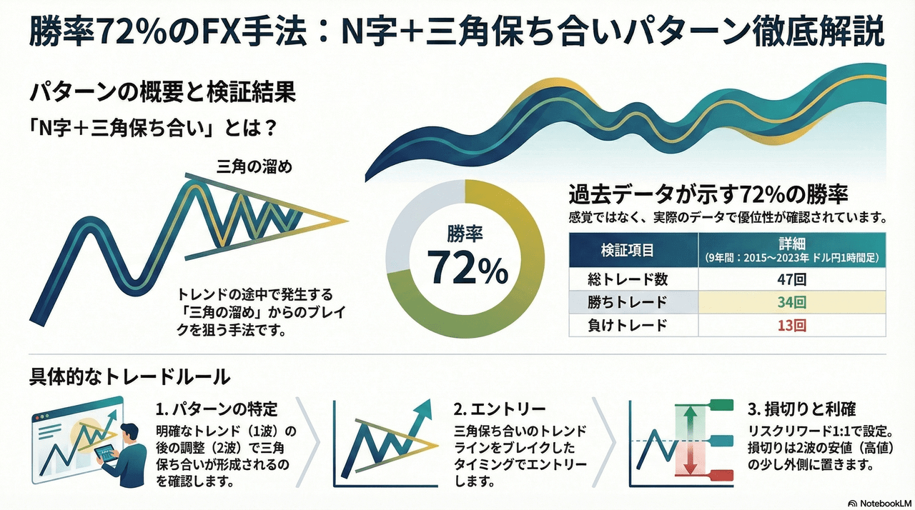 勝率72％を出したN字＋三角保ち合いパターンの具体的な形と使い方 | FXトレード手法検証ハウス