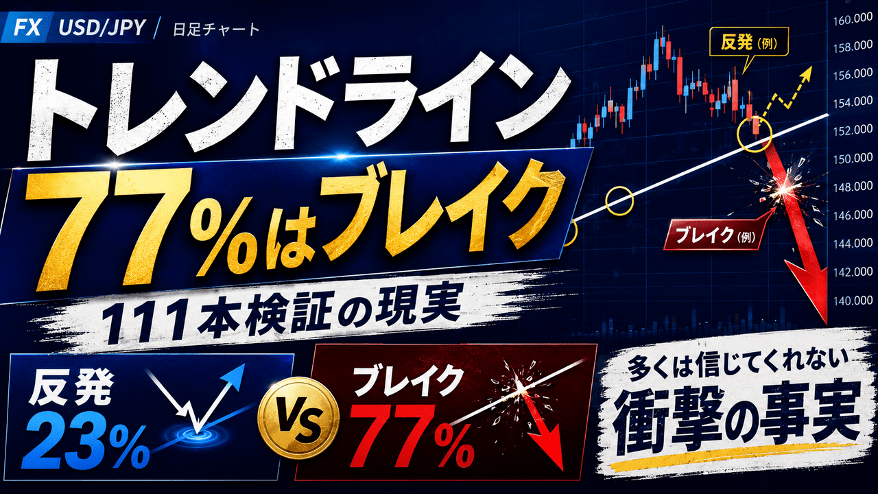 トレンドラインの引き方より知るべきこと｜111本検証でブレイク率77％の現実